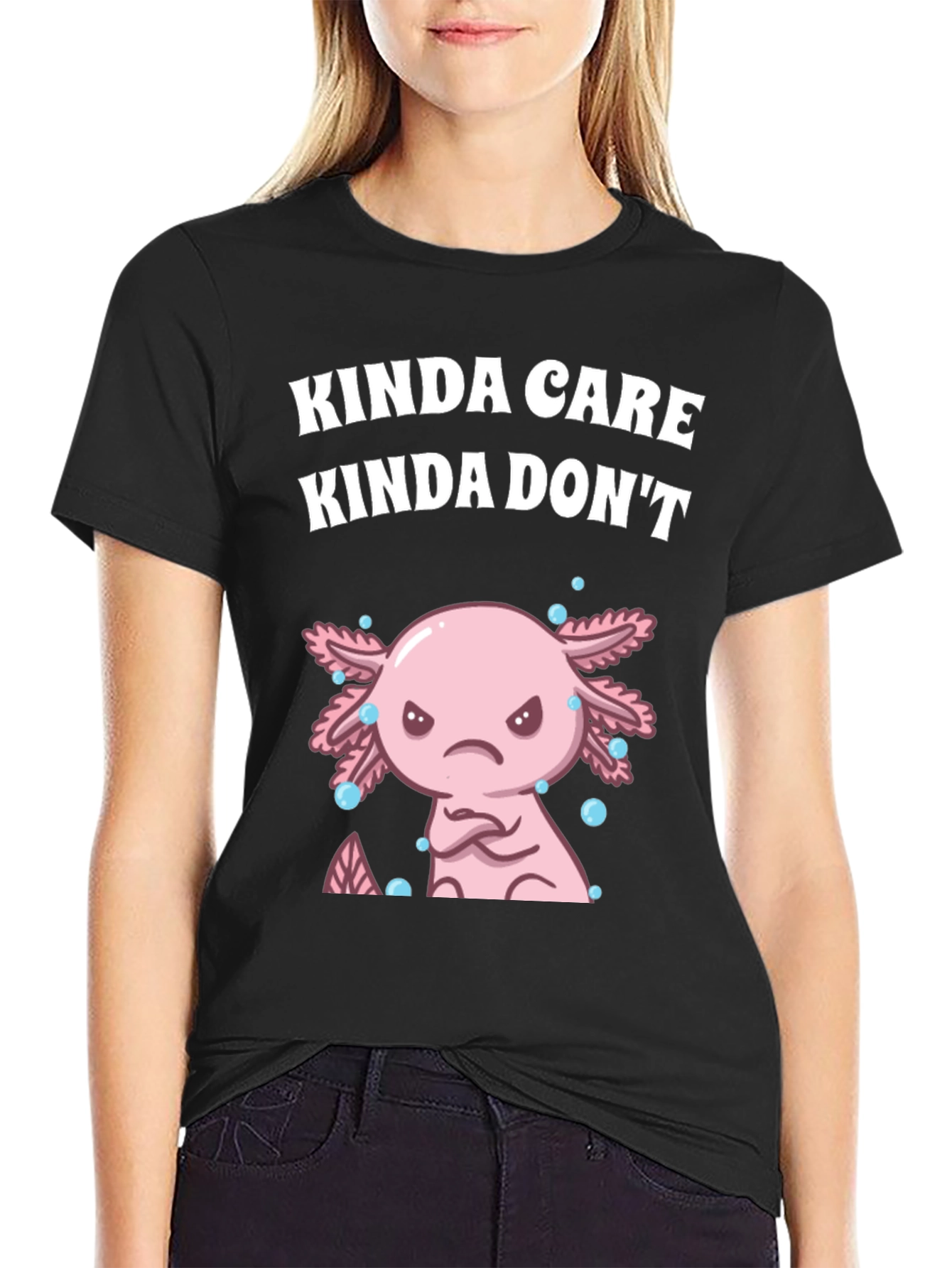 Kinda Care Axolotl Graphic T-Shirt