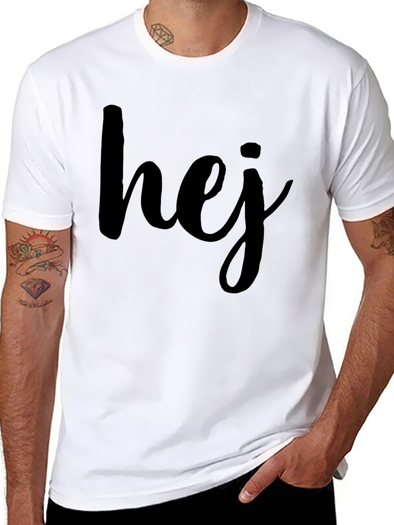 Hej Graphic T-Shirt - Casual Scandinavian Style Tee