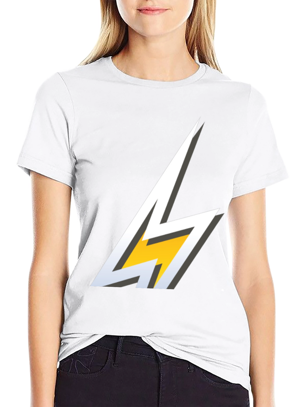 Lightning Bolt Graphic T-Shirt - Bold Black Tee