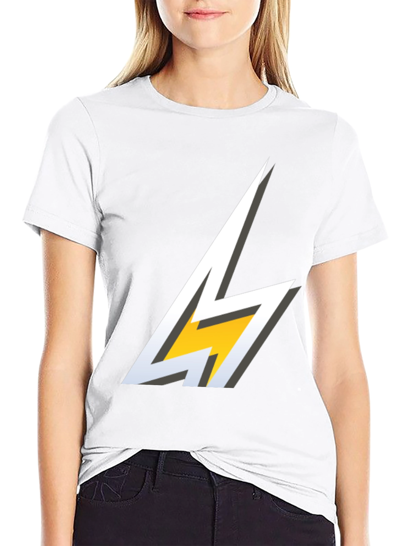 Lightning Bolt Graphic T-Shirt - Bold Black Tee