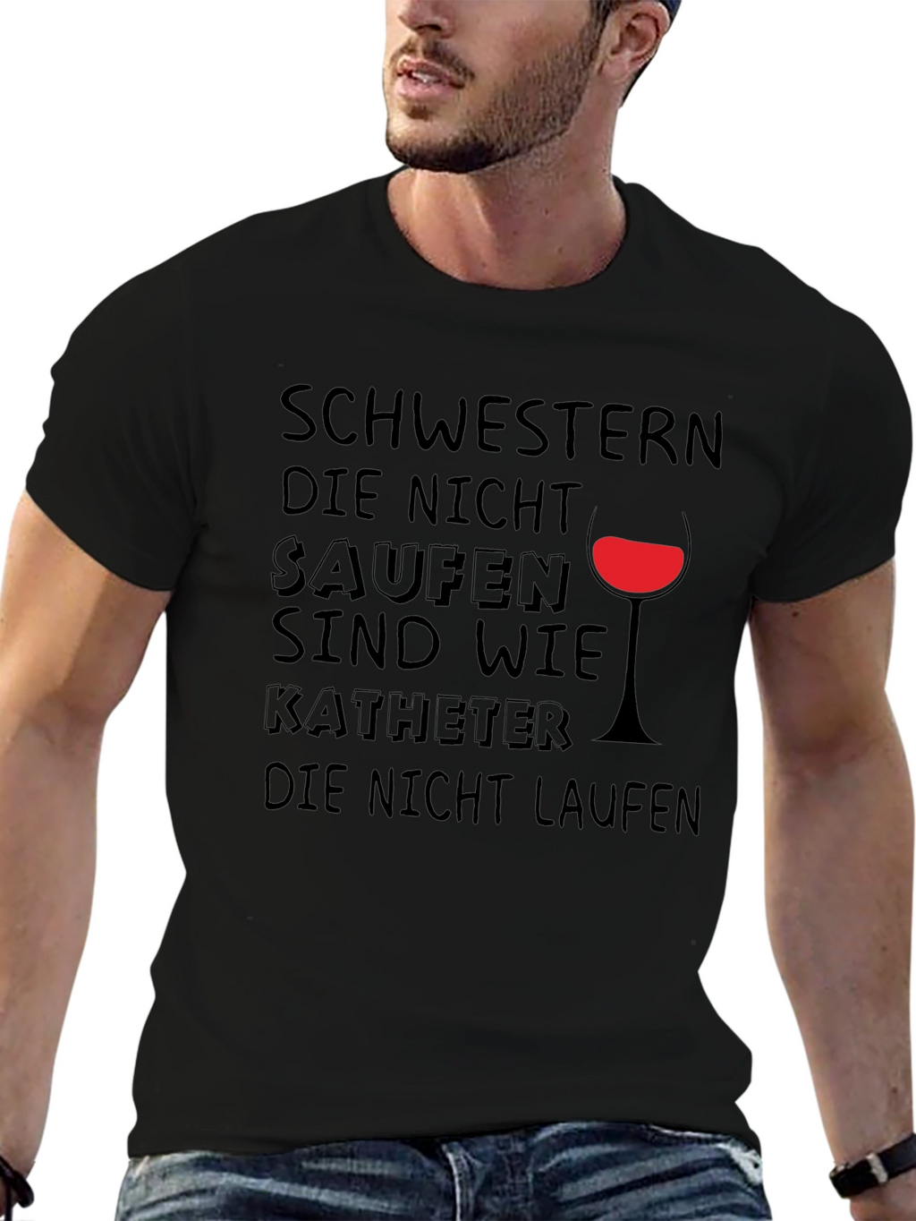Funny German Drinking T-Shirt - Schwestern Die Nicht Saufen