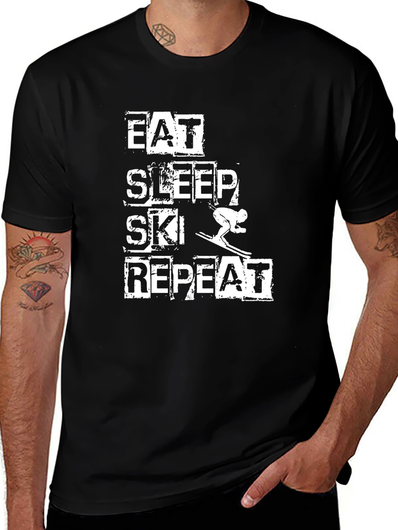 Eat Sleep Ski Repeat Graphic Tee