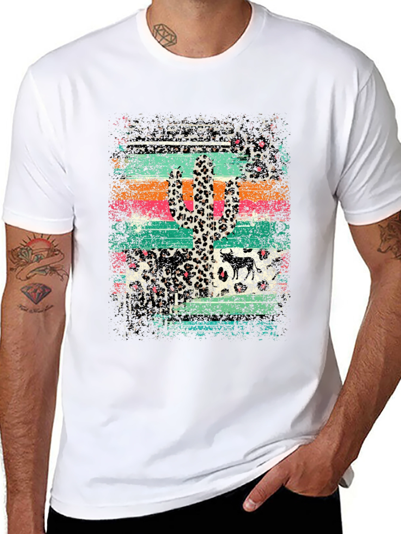 Desert Leopard Cactus Graphic Tee