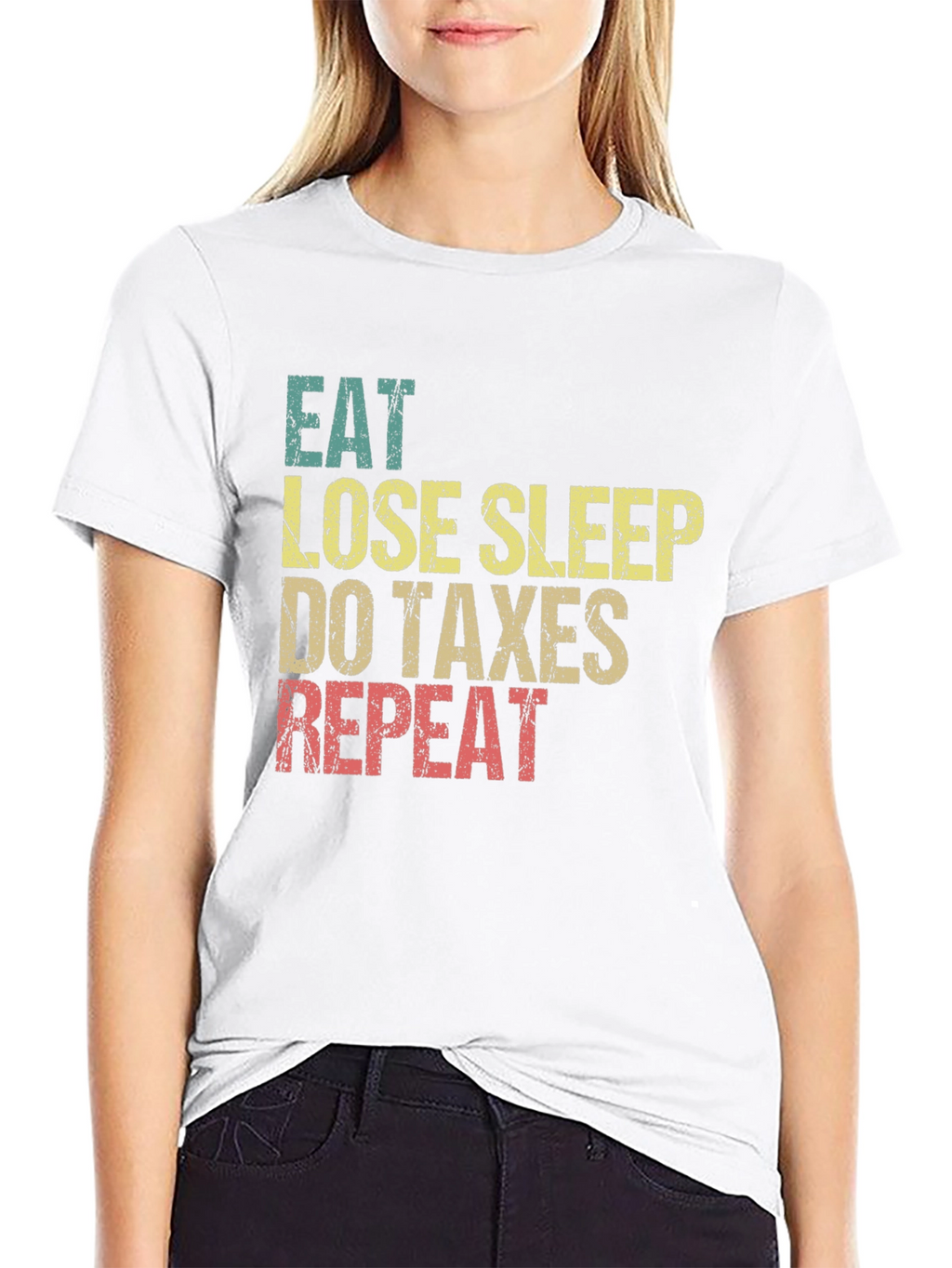Eat Lose Sleep Do Taxes Repeat Graphic Tee
