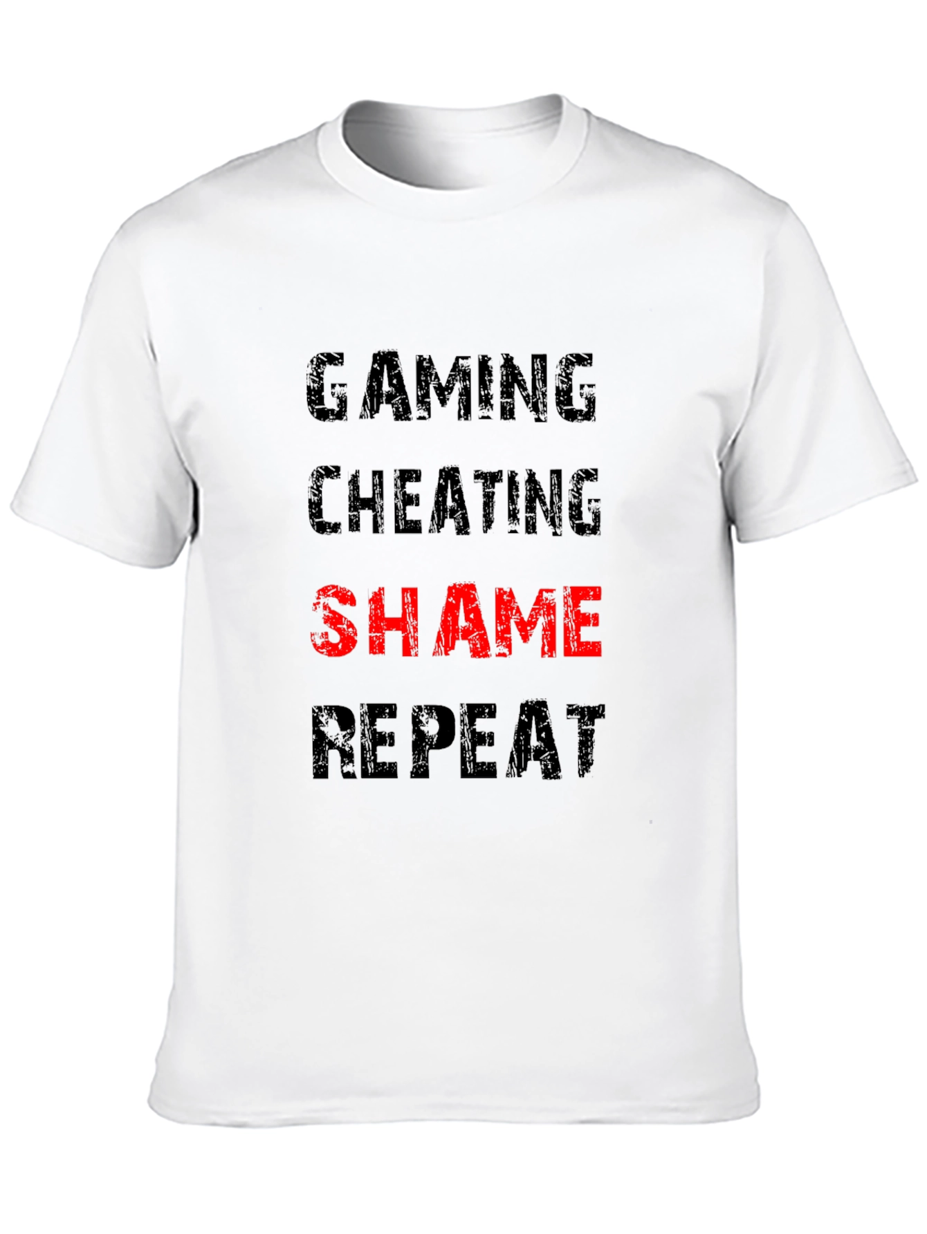 Gaming Cheating Shame Repeat Black T-Shirt