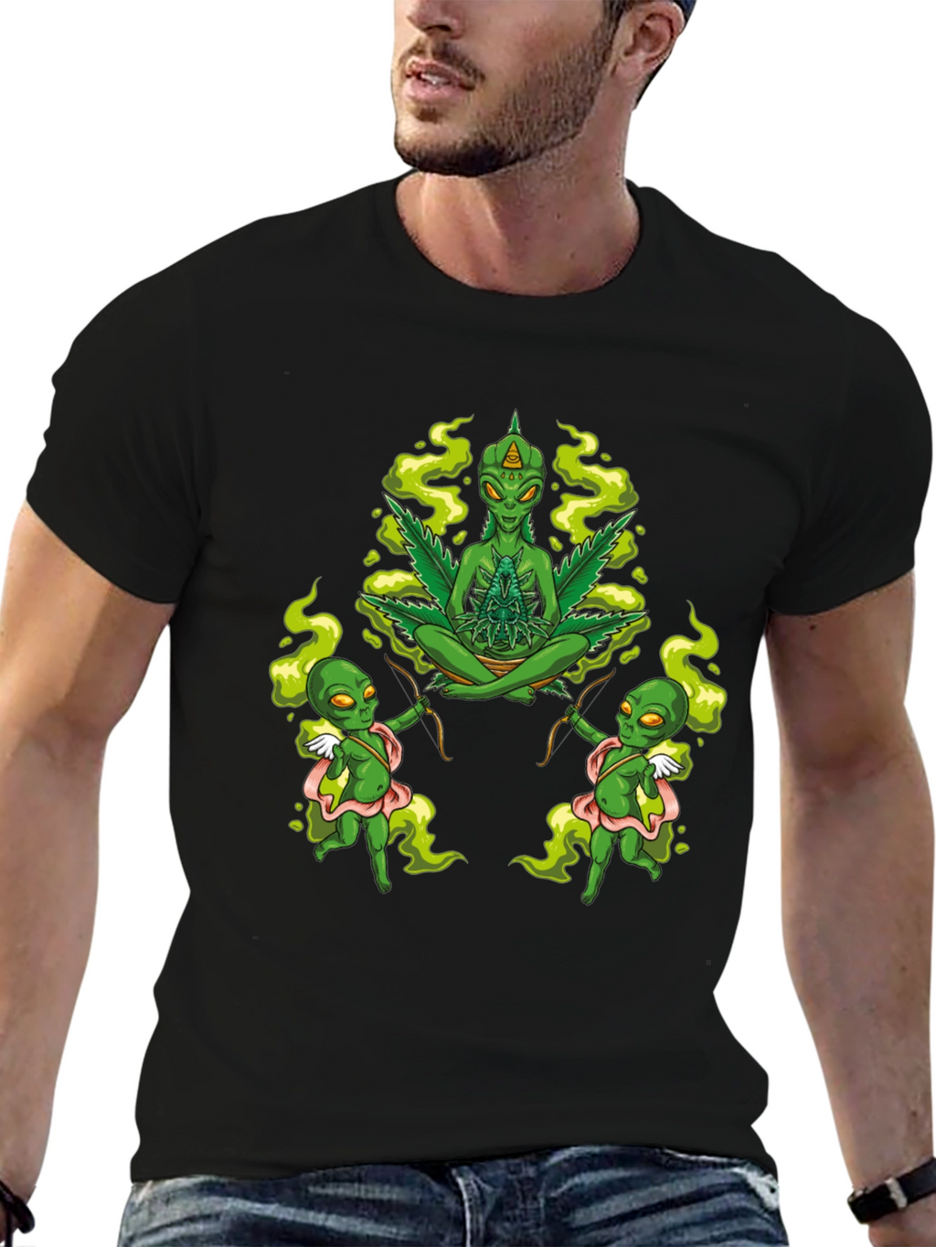 Alien Marijuana Graphic T-Shirt