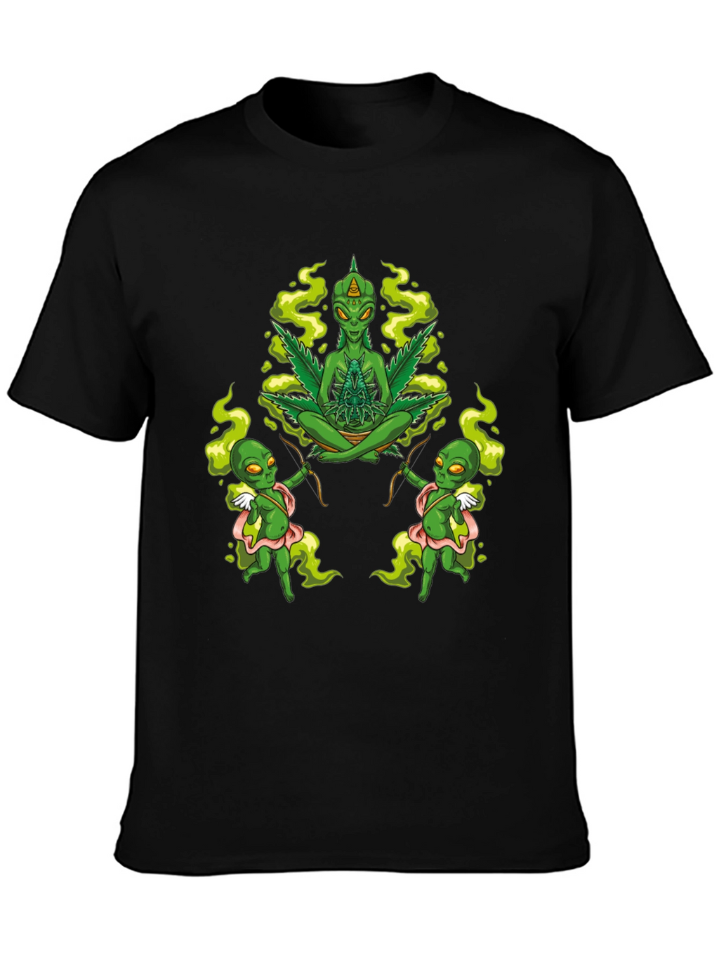 Alien Marijuana Graphic T-Shirt