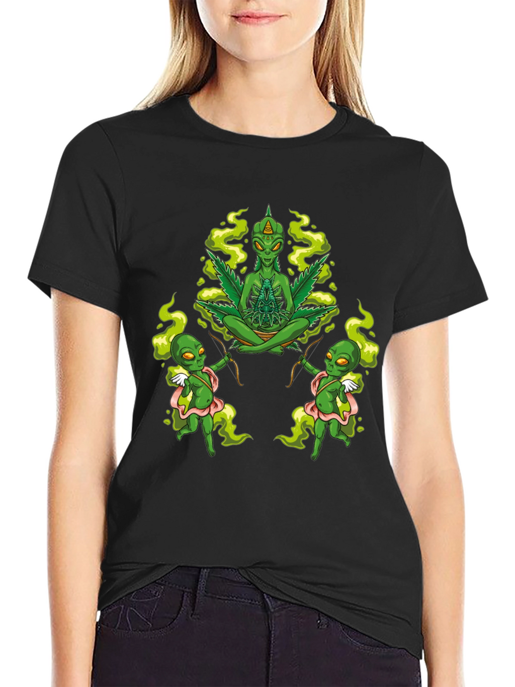 Alien Marijuana Graphic T-Shirt