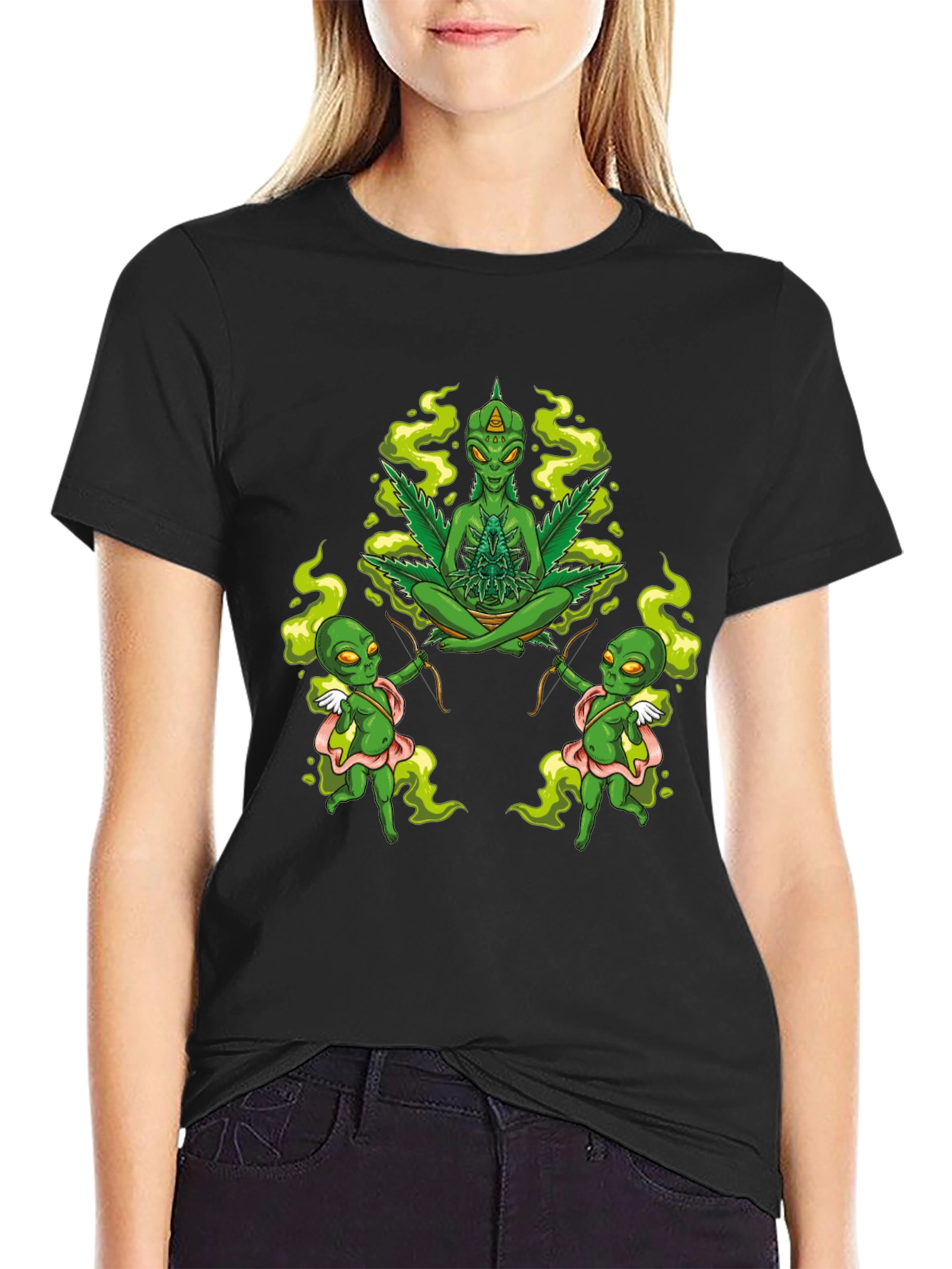 Alien Marijuana Graphic T-Shirt