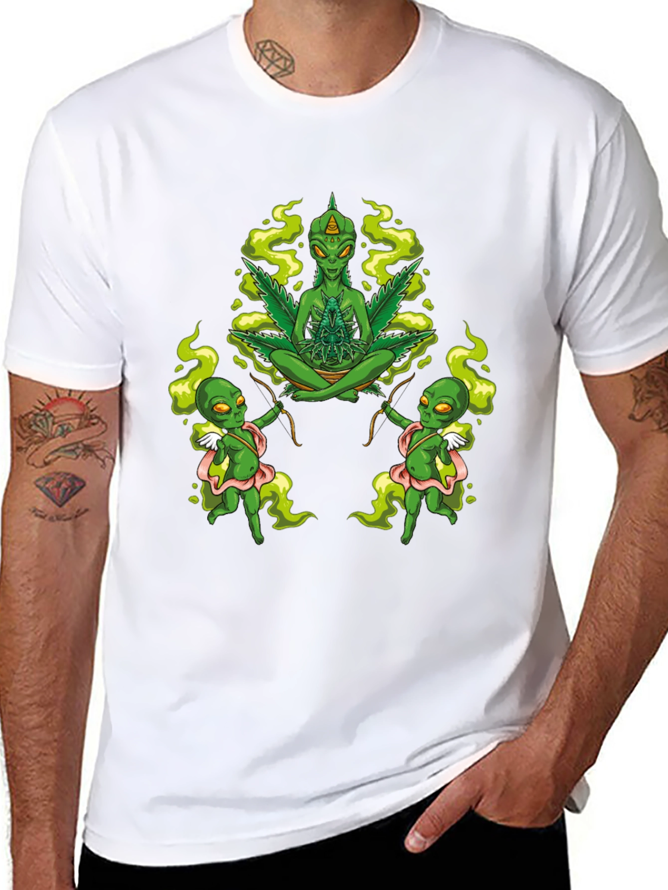 Alien Marijuana Graphic T-Shirt