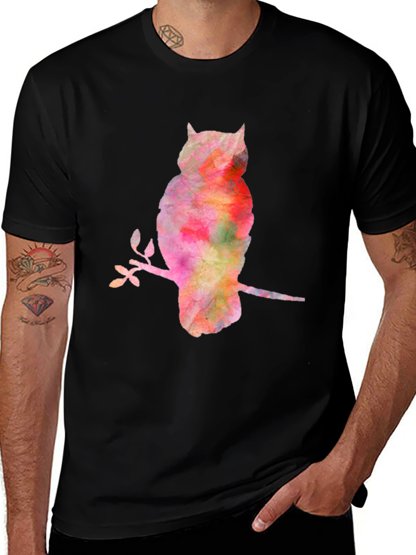 Watercolor Owl Tee - Nature Inspired Graphic T-Shirt