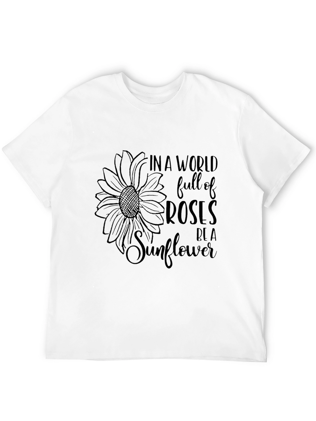 Sunflower Graphic Black T-Shirt - Be a Sunflower