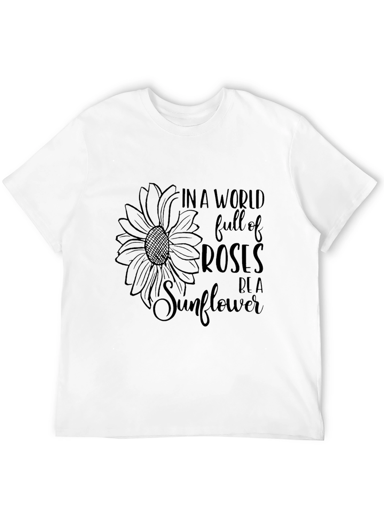 Sunflower Graphic Black T-Shirt - Be a Sunflower