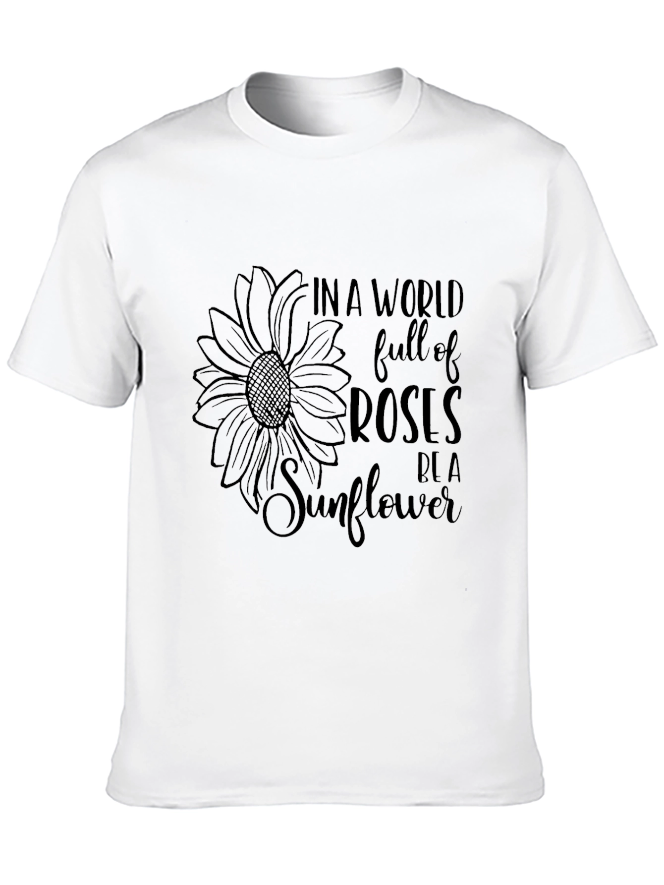Sunflower Graphic Black T-Shirt - Be a Sunflower