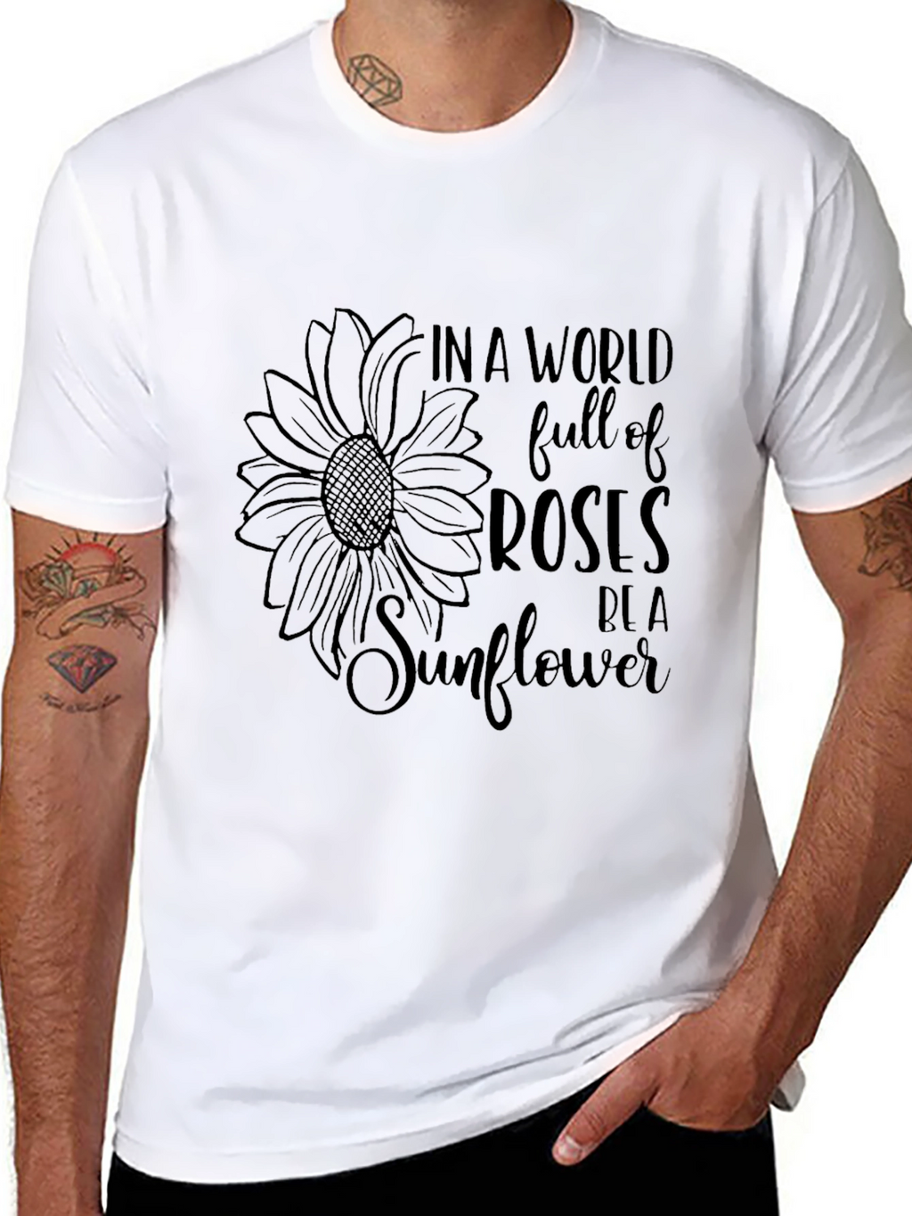 Sunflower Graphic Black T-Shirt - Be a Sunflower