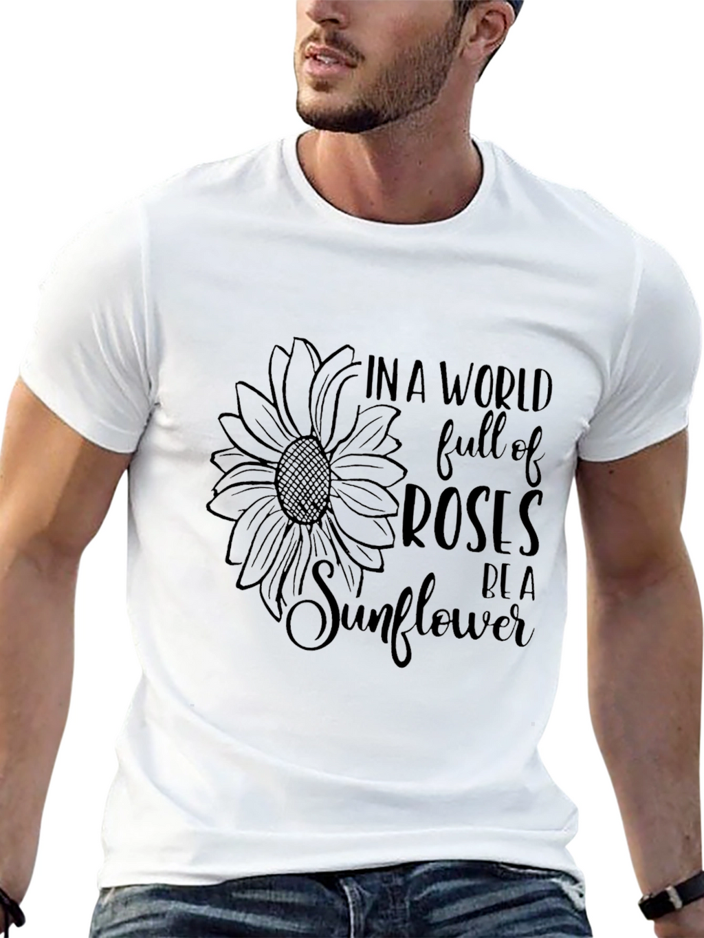 Sunflower Graphic Black T-Shirt - Be a Sunflower