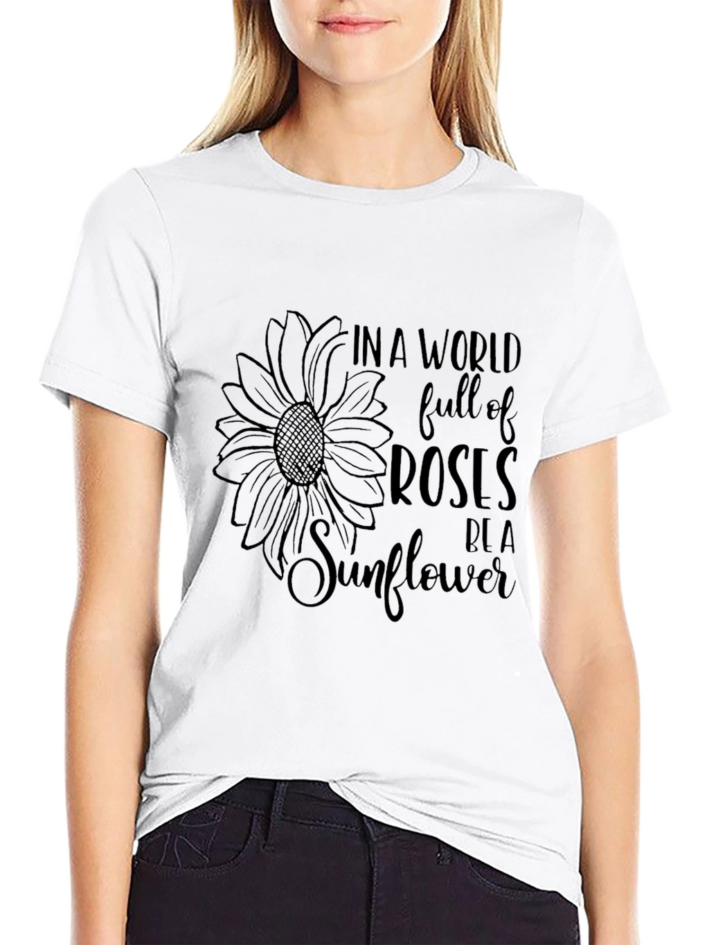 Sunflower Graphic Black T-Shirt - Be a Sunflower