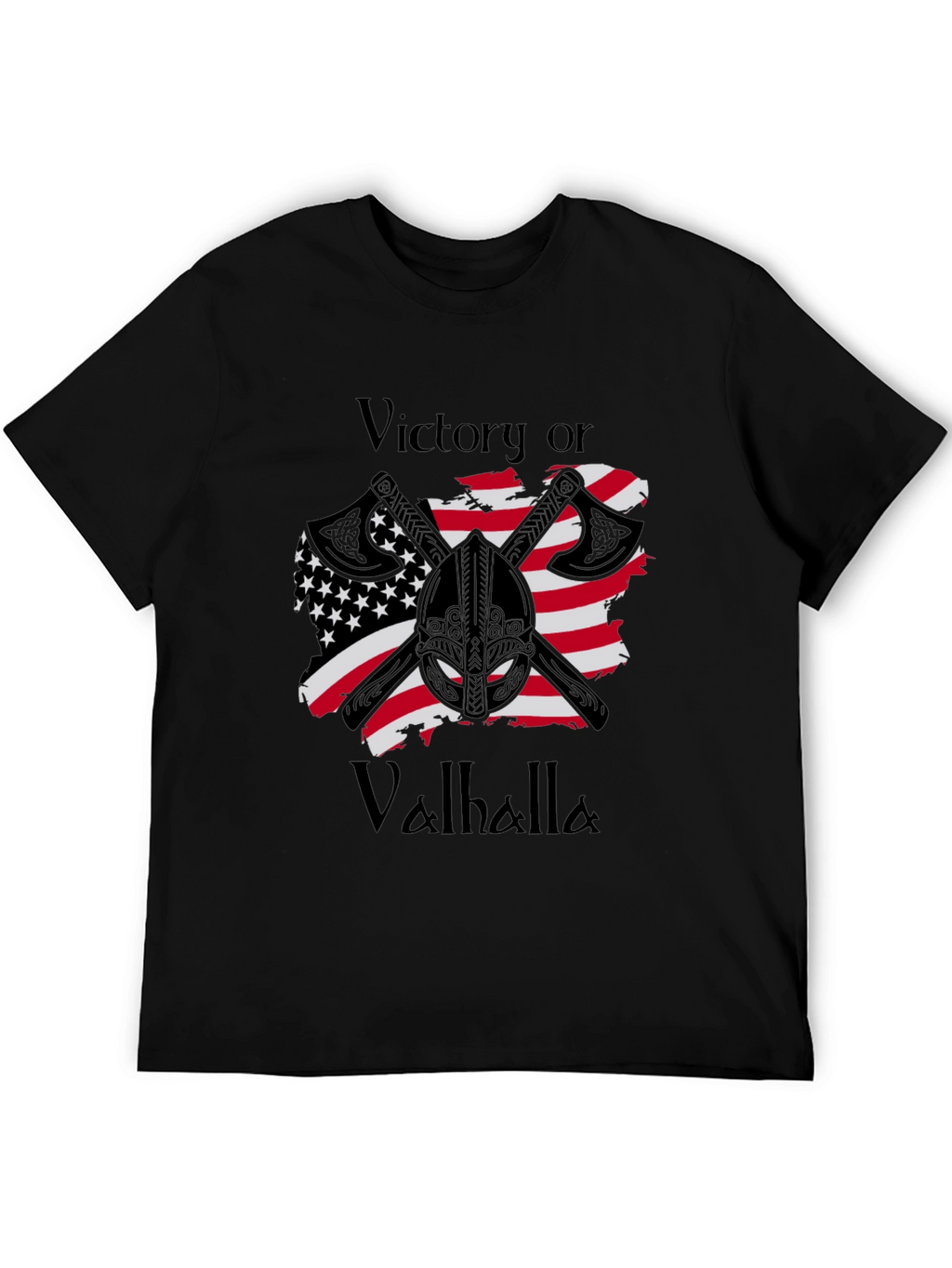 Victory or Valhalla Viking USA Flag T-Shirt