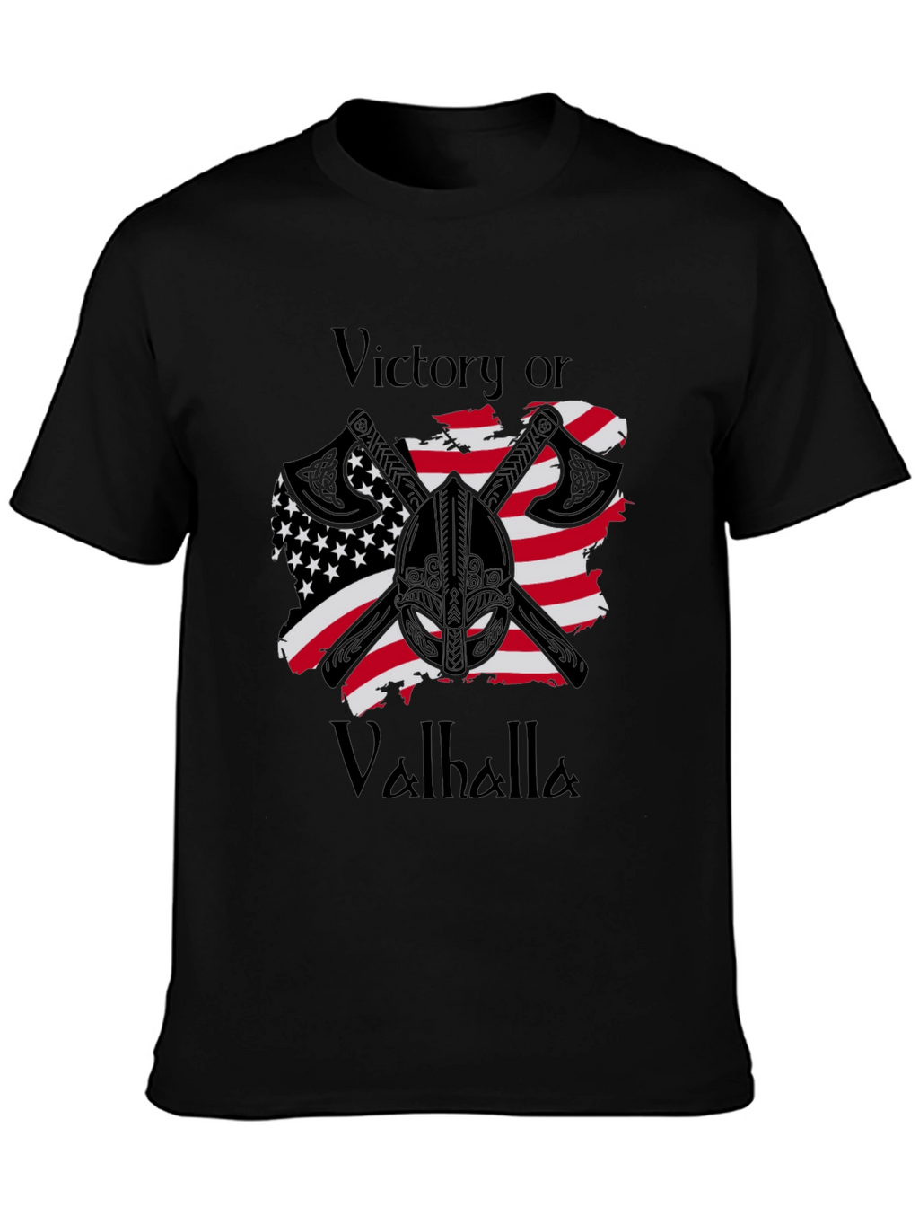 Victory or Valhalla Viking USA Flag T-Shirt