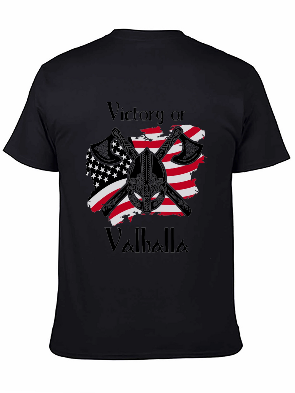 Victory or Valhalla Viking USA Flag T-Shirt