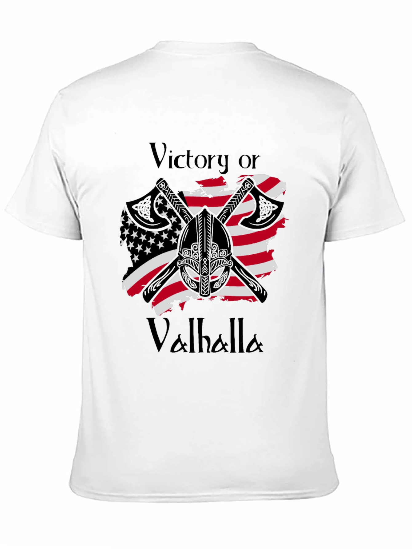 Victory or Valhalla Viking USA Flag T-Shirt