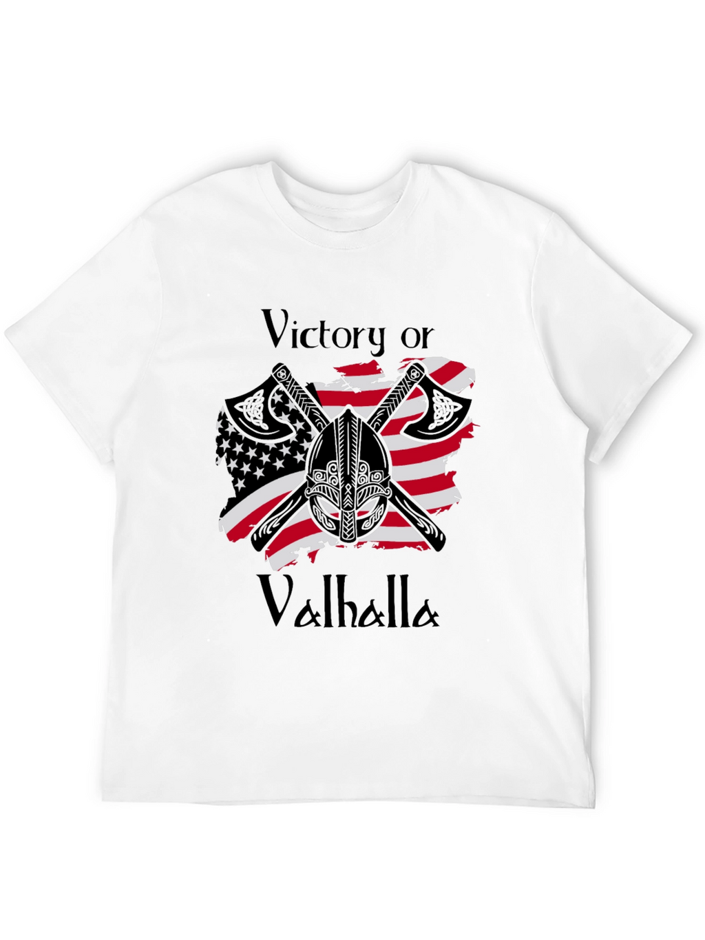 Victory or Valhalla Viking USA Flag T-Shirt