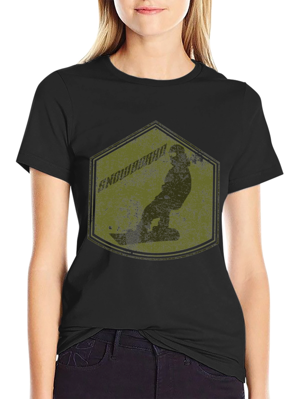 Snowboarder Graphic Tee - Black Casual T-Shirt