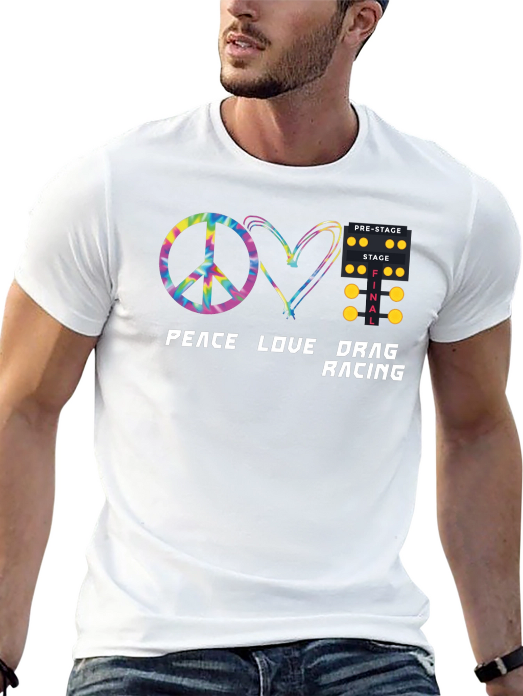 Peace Love Drag Racing T-Shirt - Black