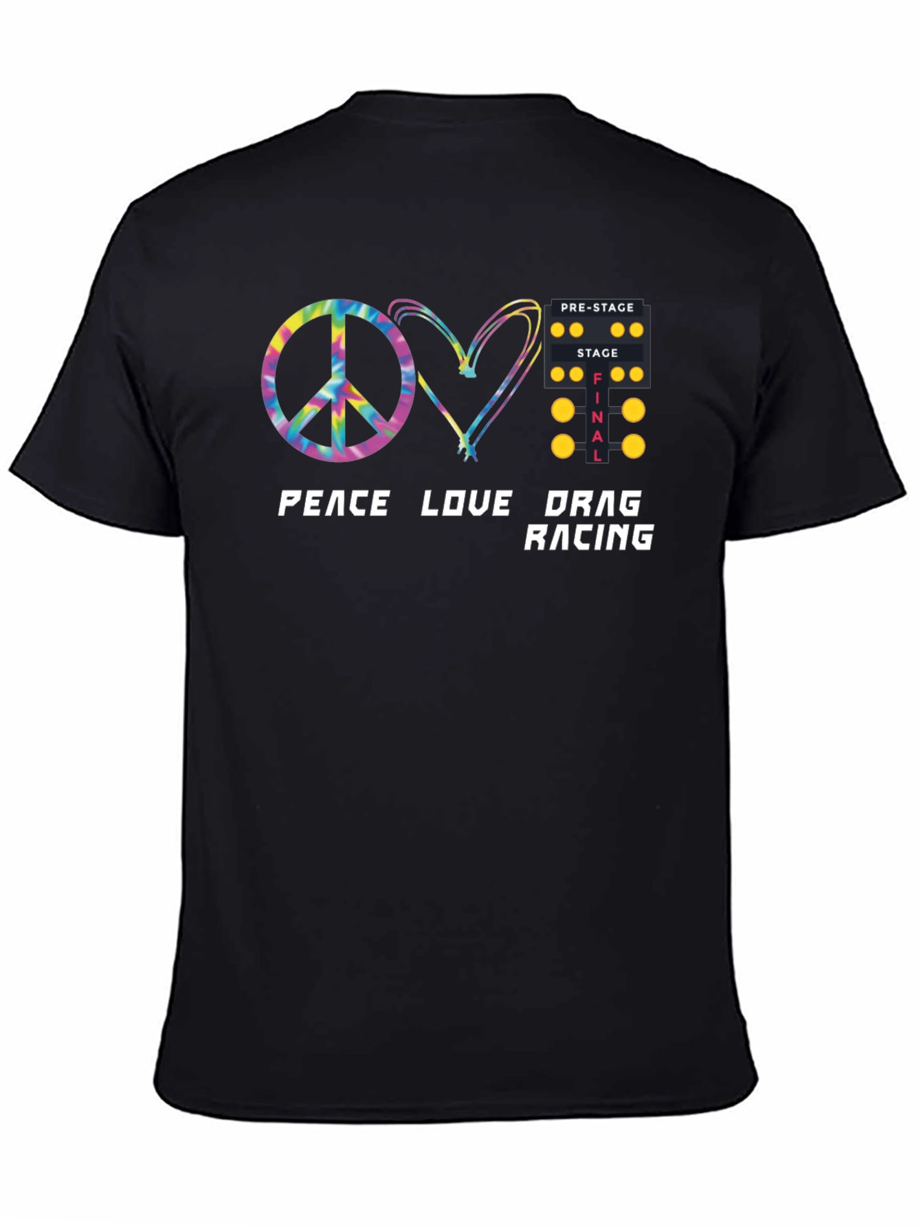 Peace Love Drag Racing T-Shirt - Black