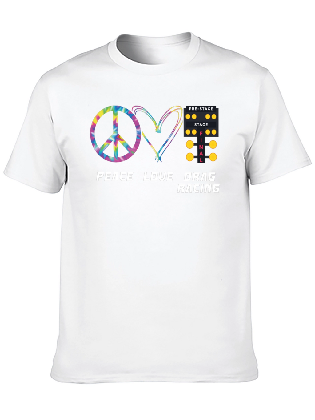 Peace Love Drag Racing T-Shirt - Black