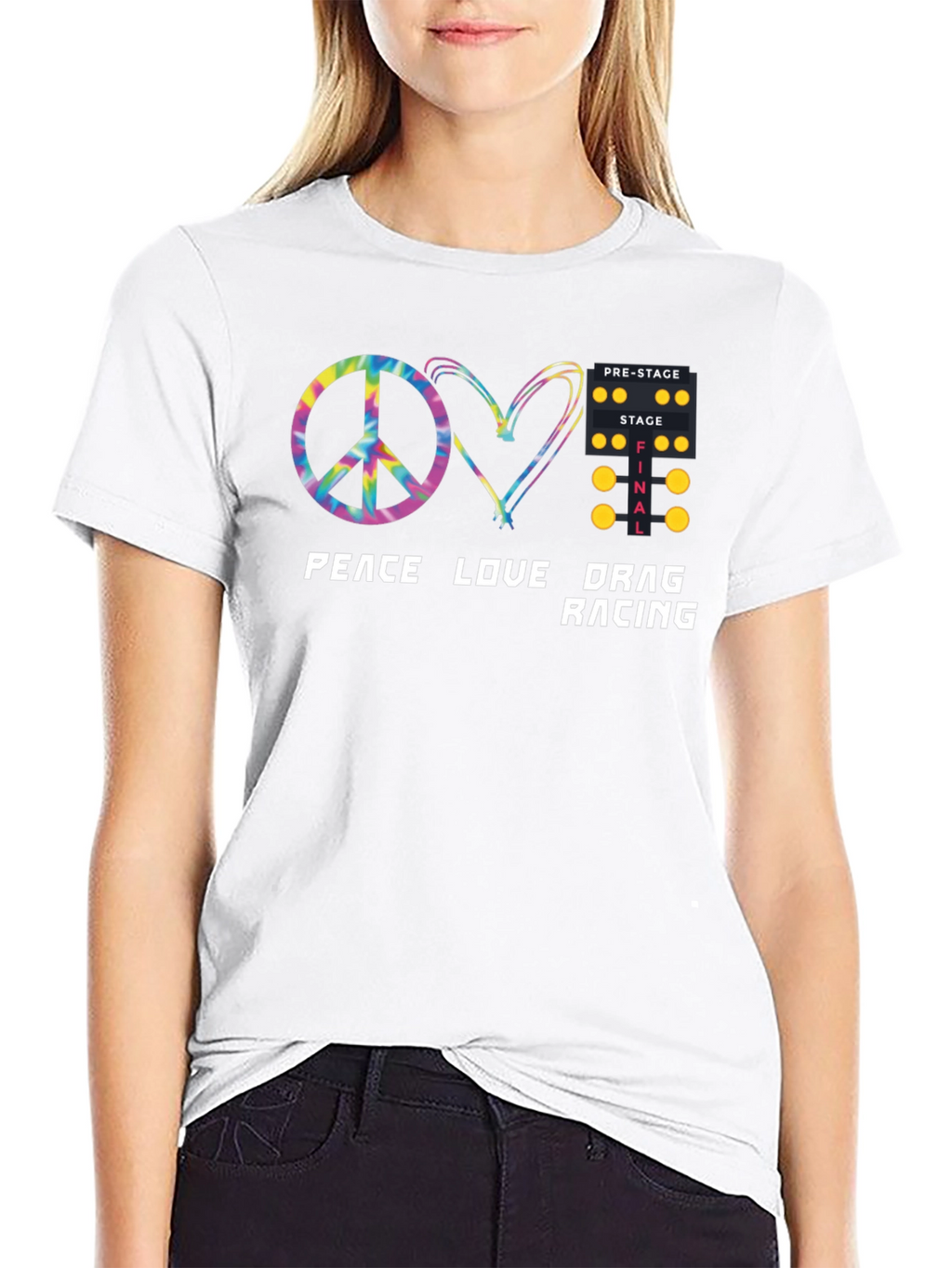 Peace Love Drag Racing T-Shirt - Black