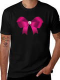Pink Bow Graphic Tee - Stylish Casual Wear