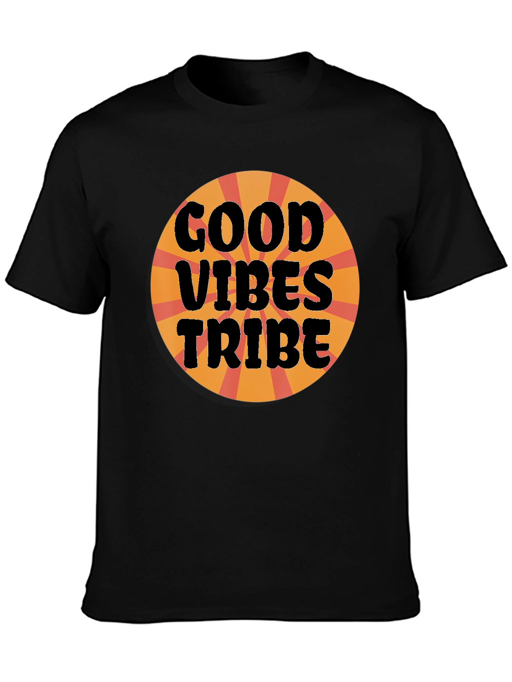 Good Vibes Tribe Graphic Tee - Black Cotton T-Shirt