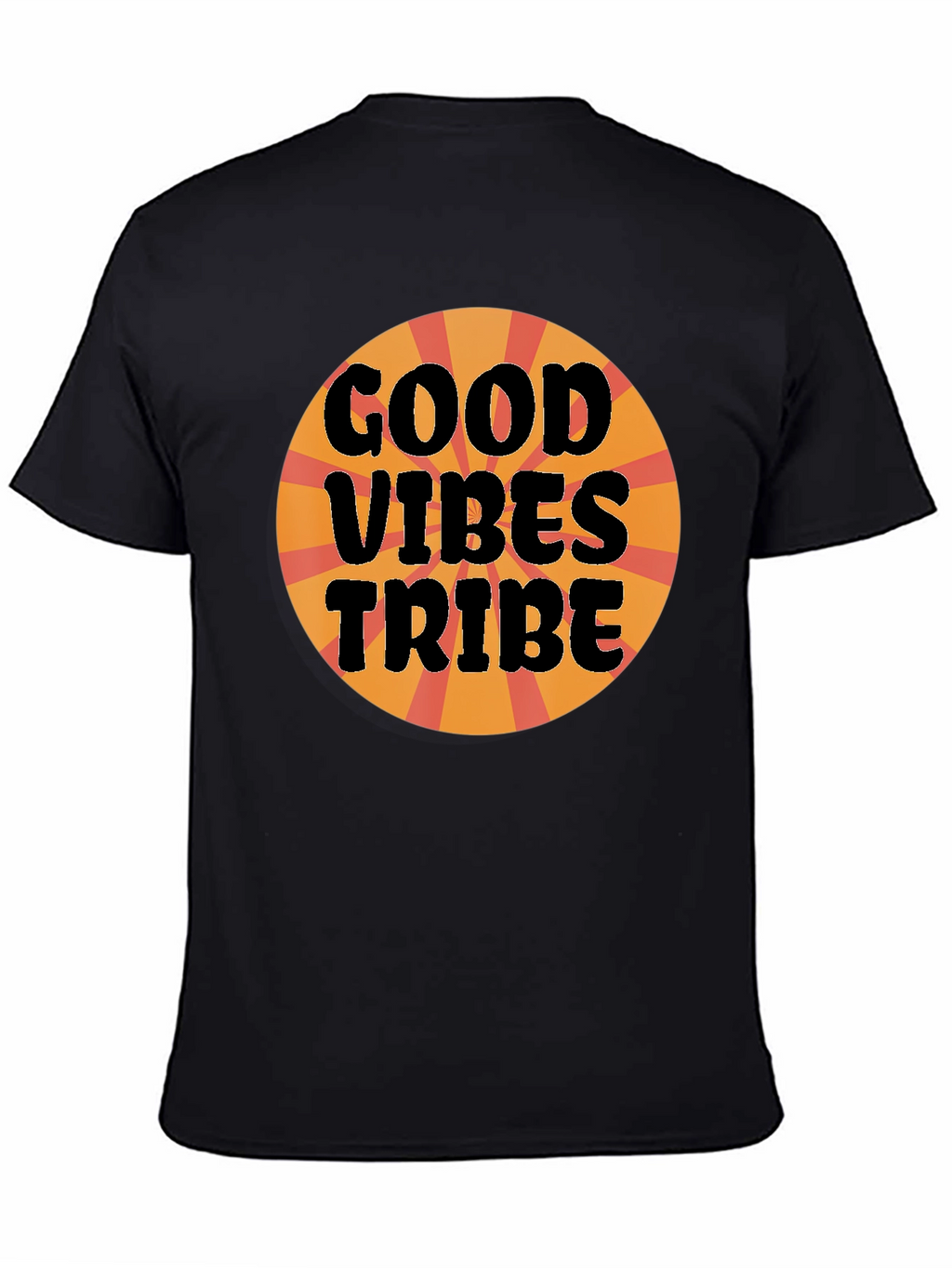 Good Vibes Tribe Graphic Tee - Black Cotton T-Shirt