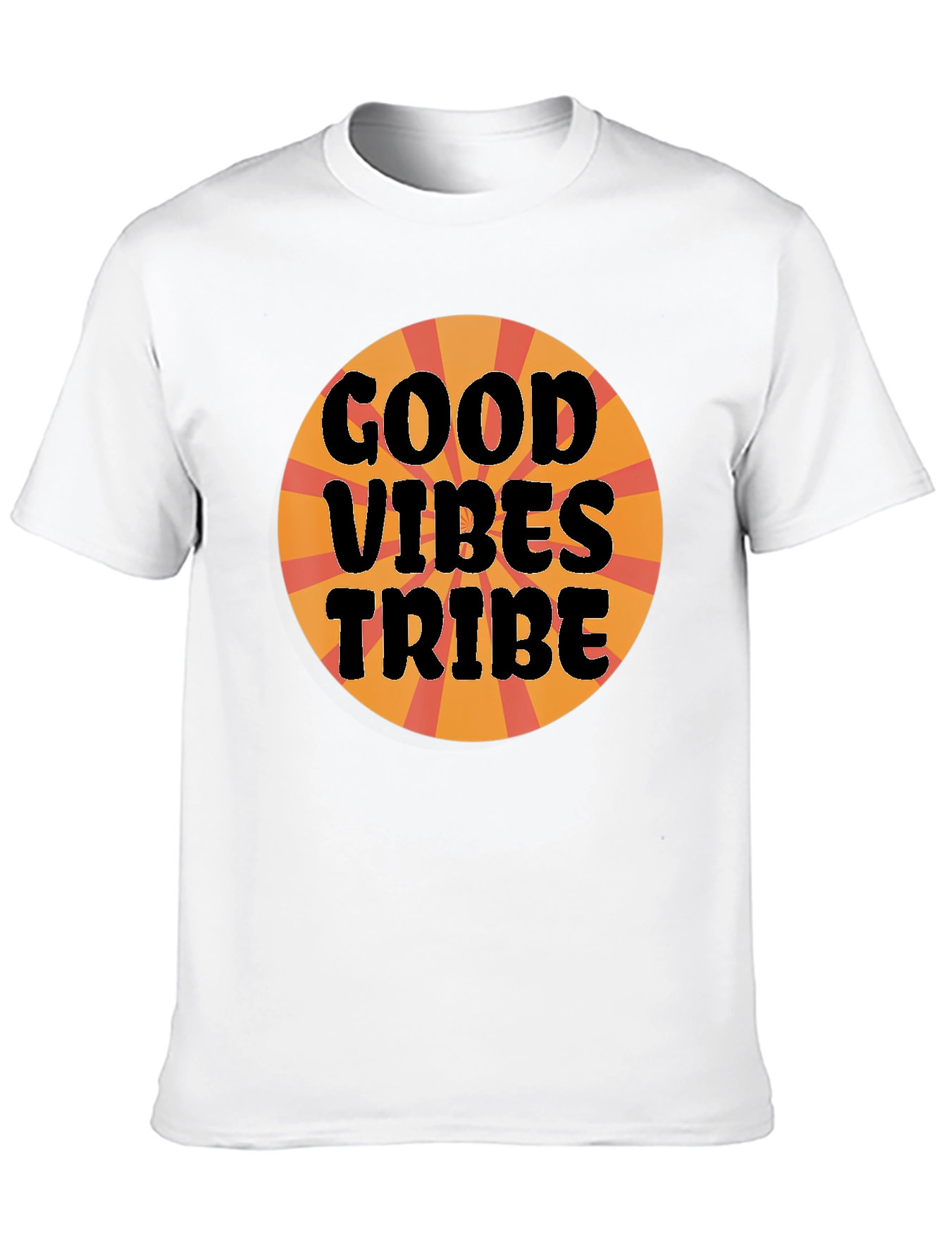 Good Vibes Tribe Graphic Tee - Black Cotton T-Shirt