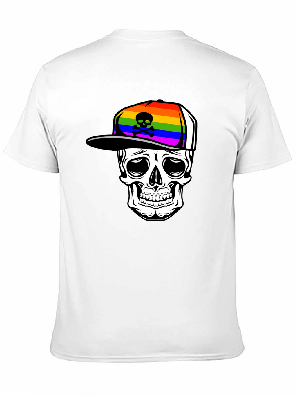 Skull in Rainbow Hat Graphic Tee