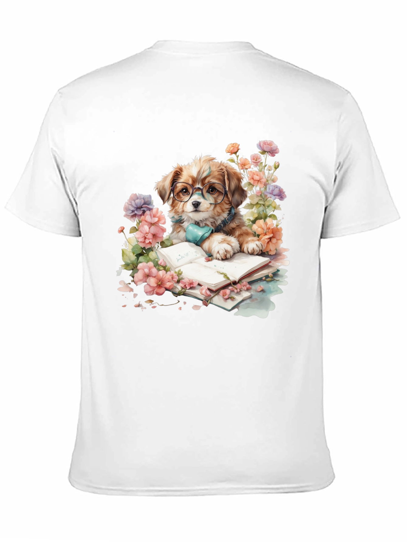 Dog Lover T-Shirt: Bookish Pup with Glasses