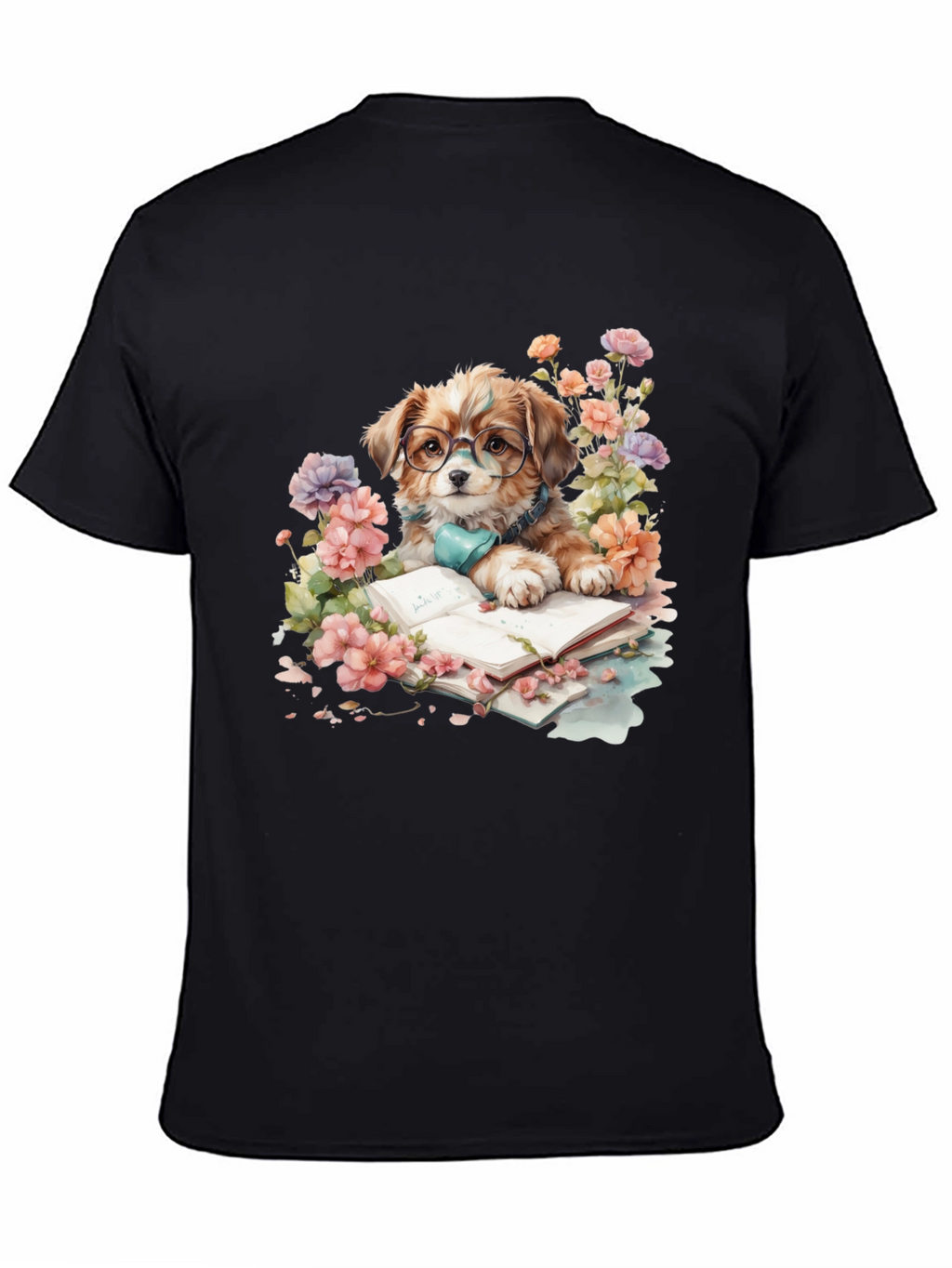 Dog Lover T-Shirt: Bookish Pup with Glasses