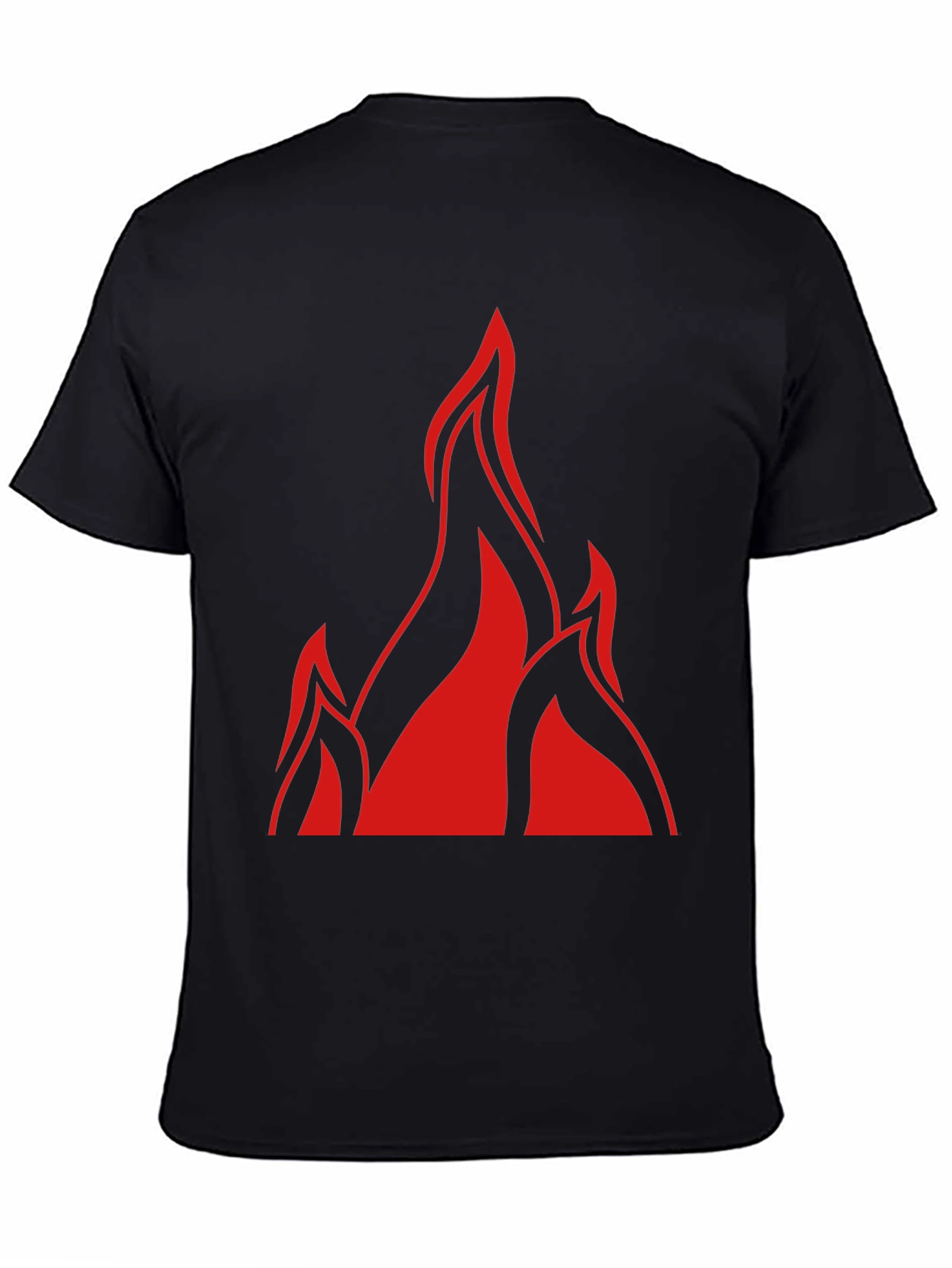 Bold Flame Graphic Black T-Shirt