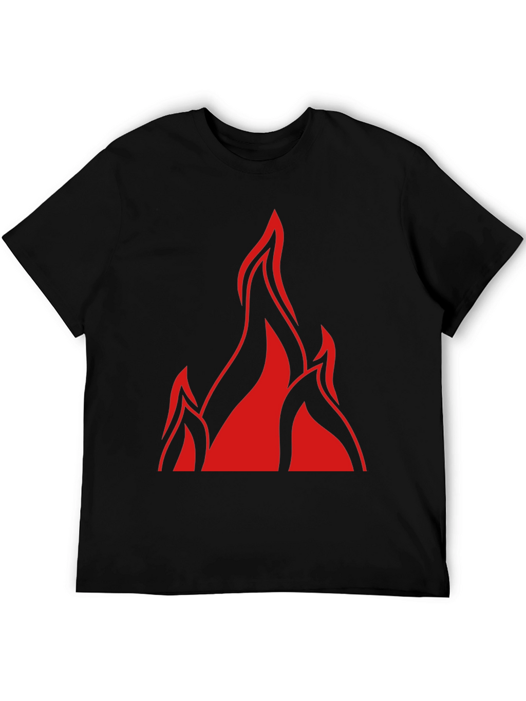 Bold Flame Graphic Black T-Shirt