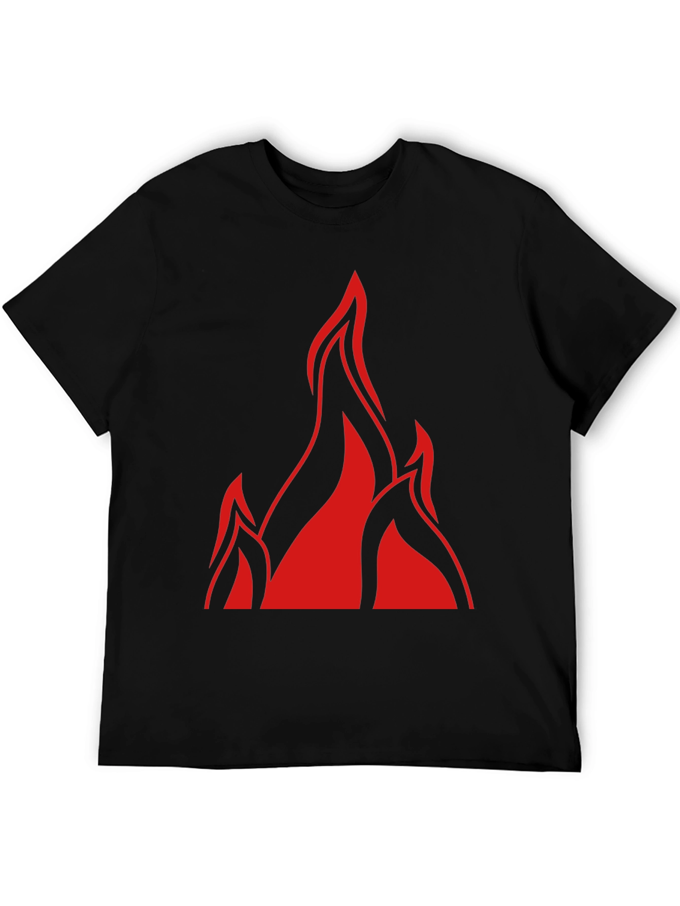 Bold Flame Graphic Black T-Shirt