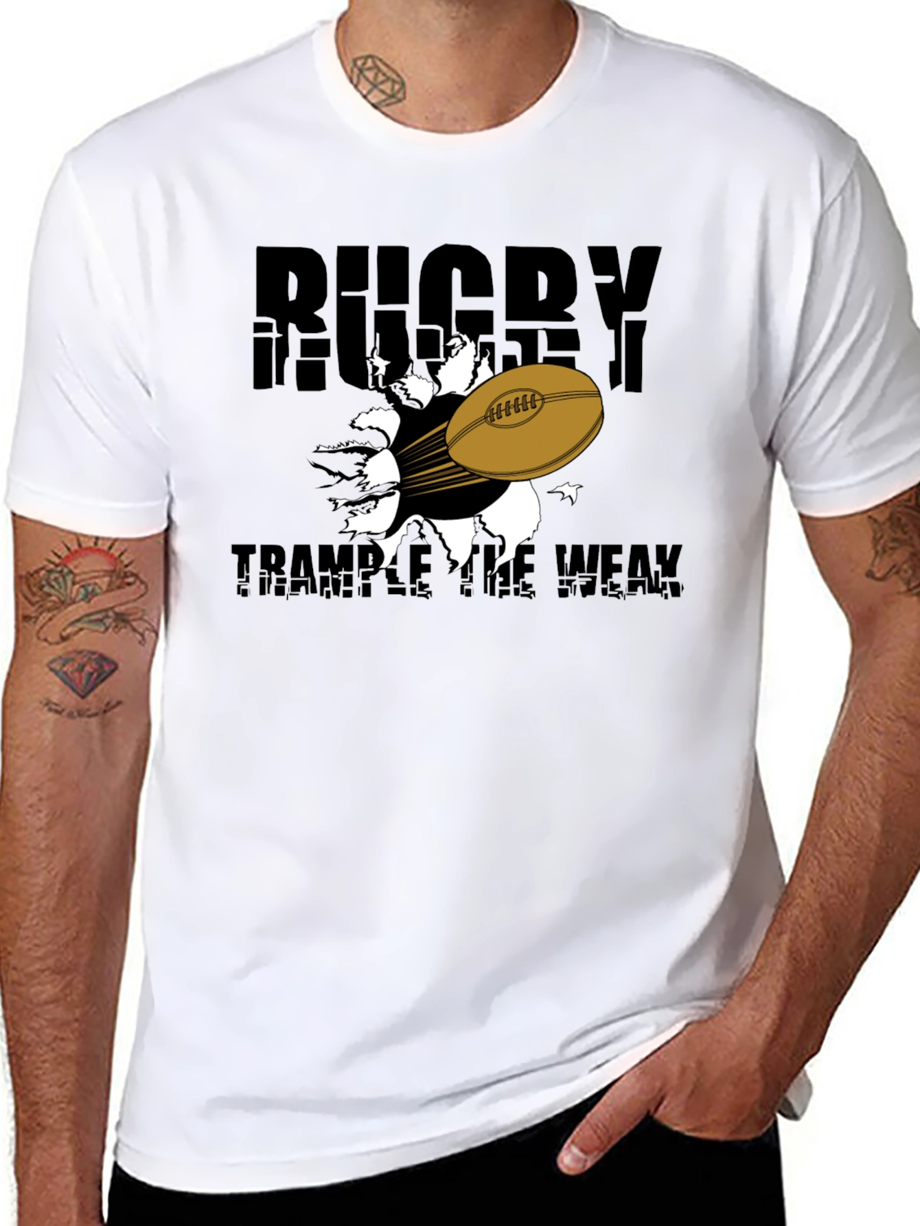 Rugby Trample the Weak Graphic T-Shirt