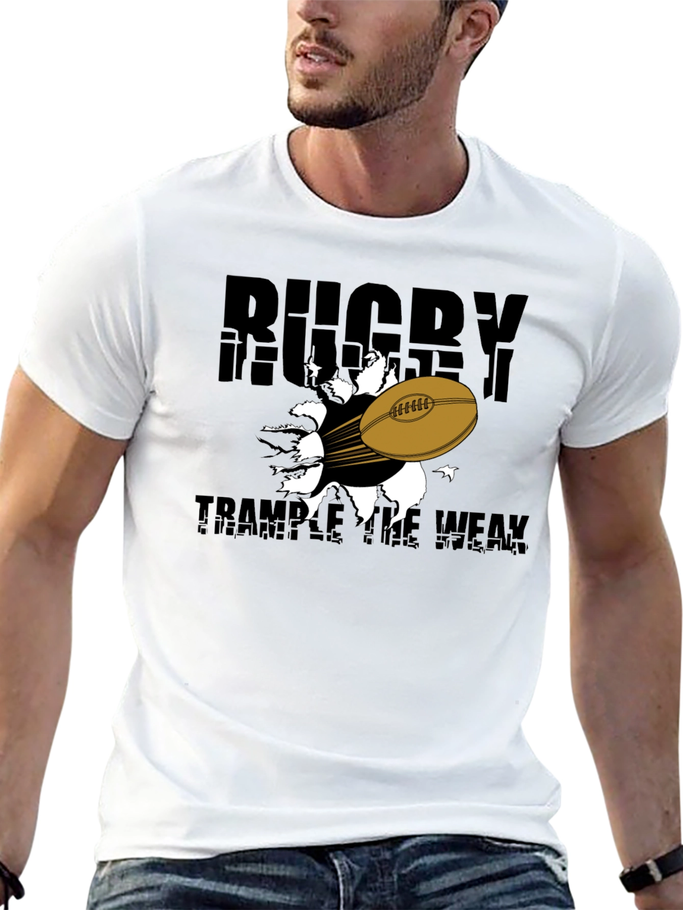 Rugby Trample the Weak Graphic T-Shirt