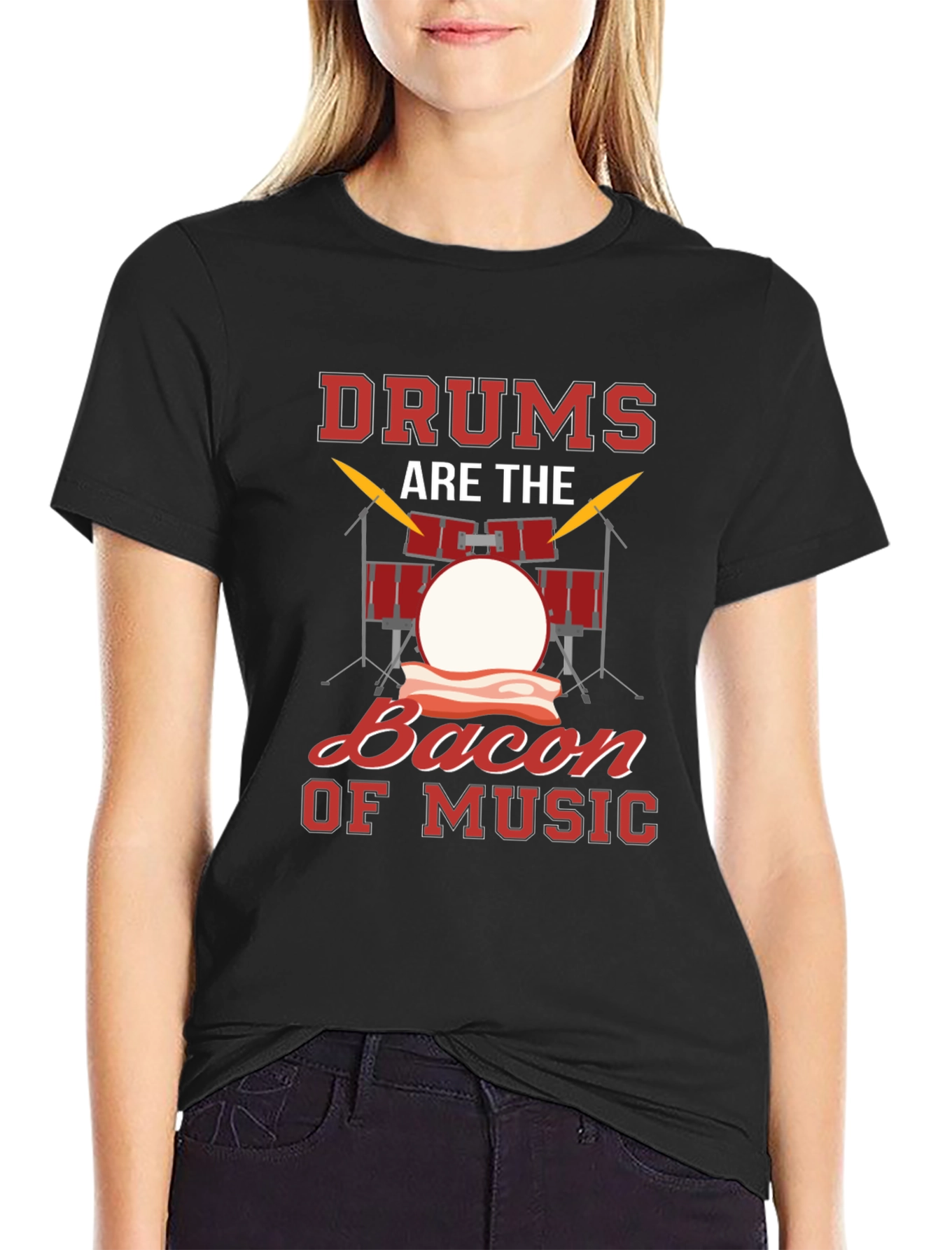 Drums Bacon Music T-Shirt