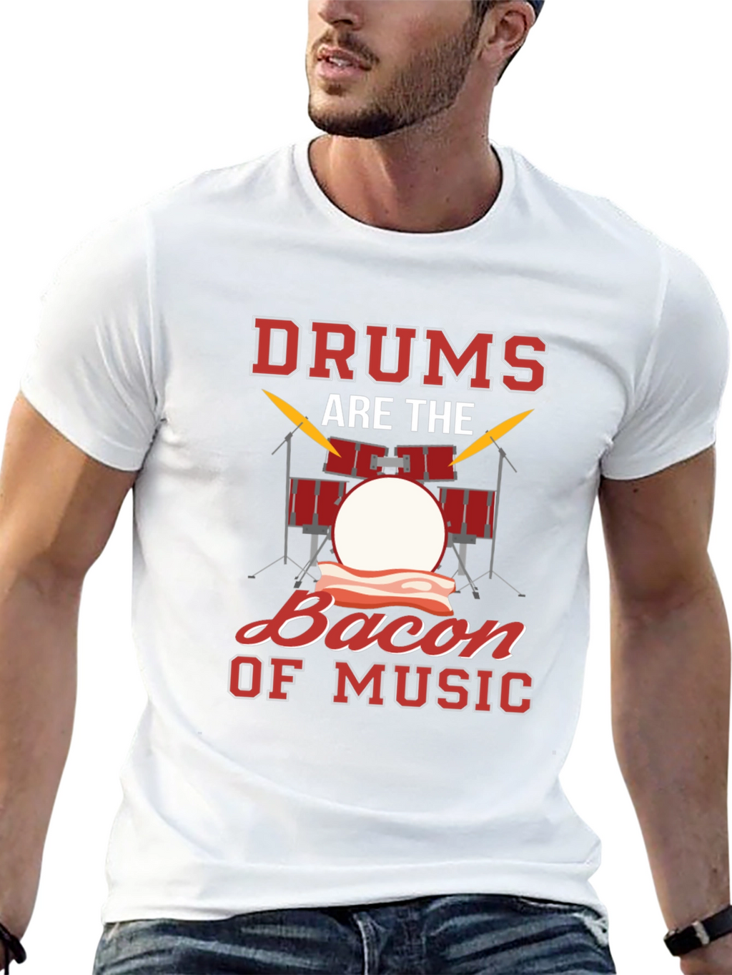 Drums Bacon Music T-Shirt
