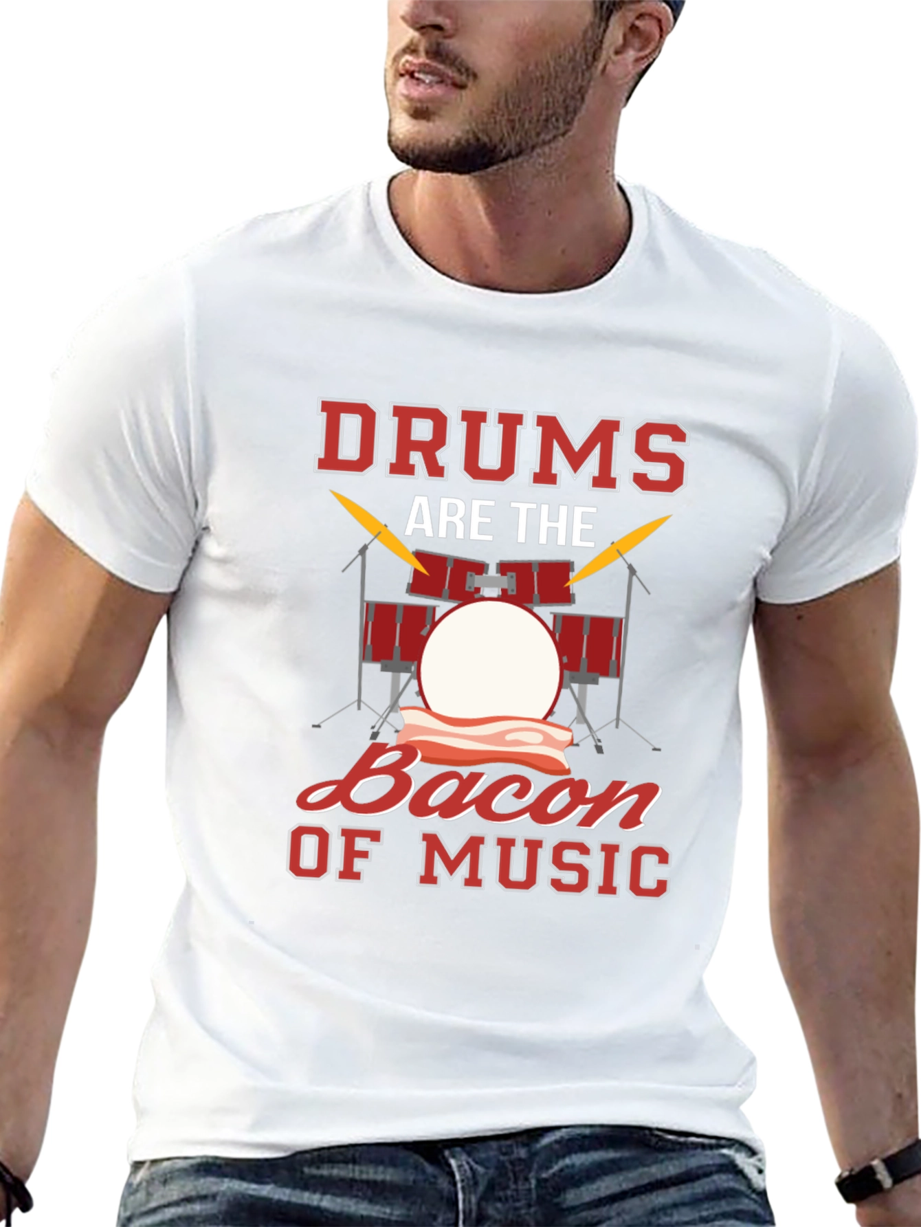 Drums Bacon Music T-Shirt