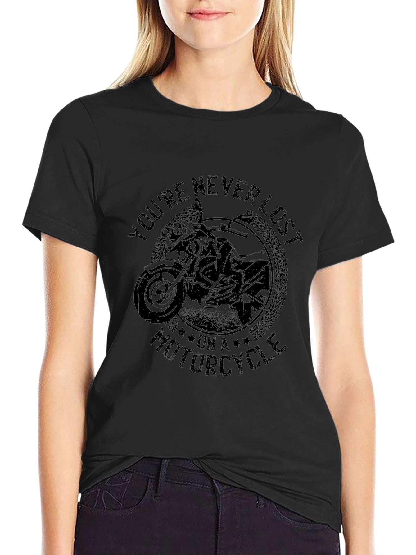 Motorcycle Graphic T-Shirt - Youre Never Lost