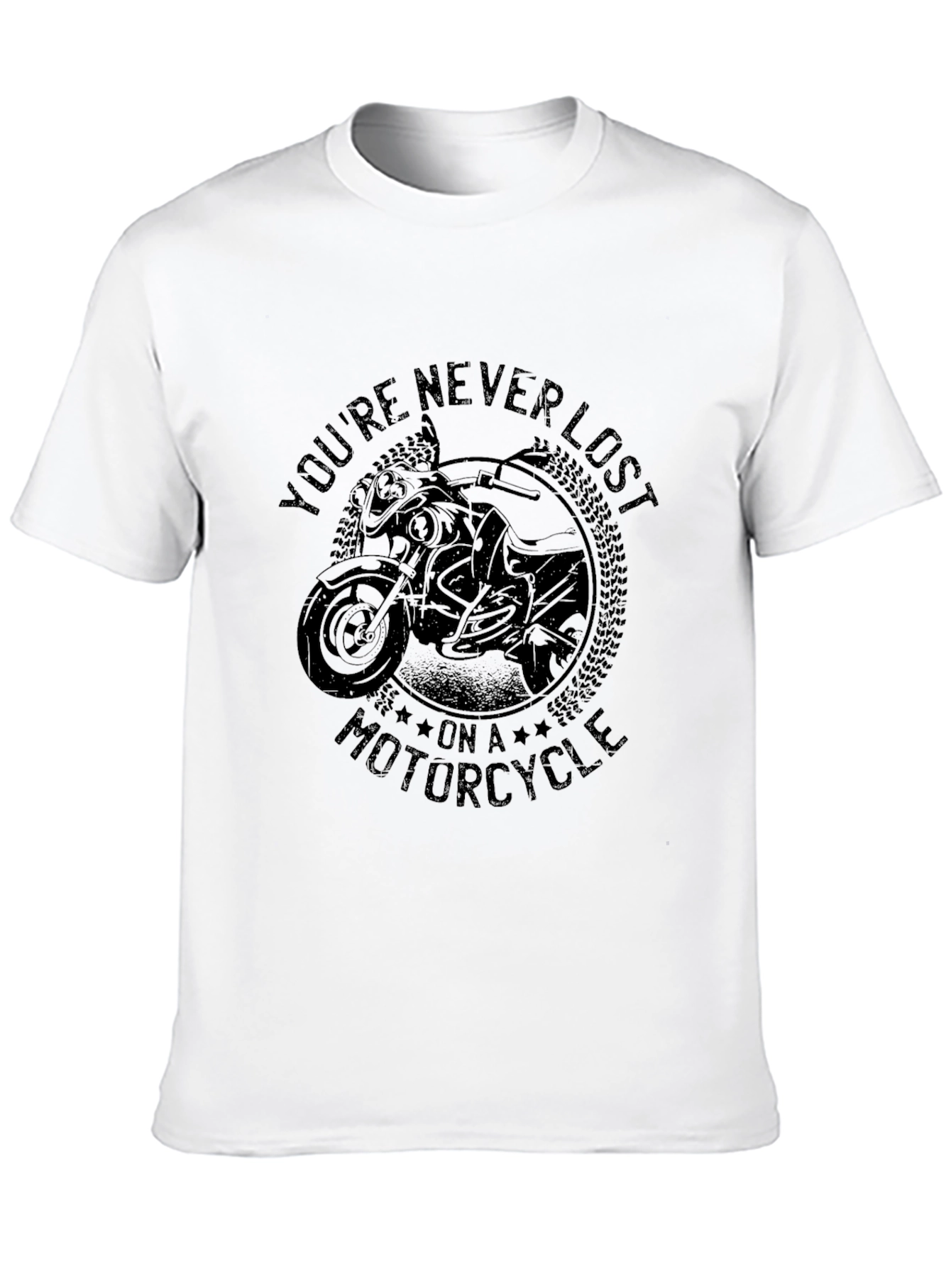 Motorcycle Graphic T-Shirt - Youre Never Lost