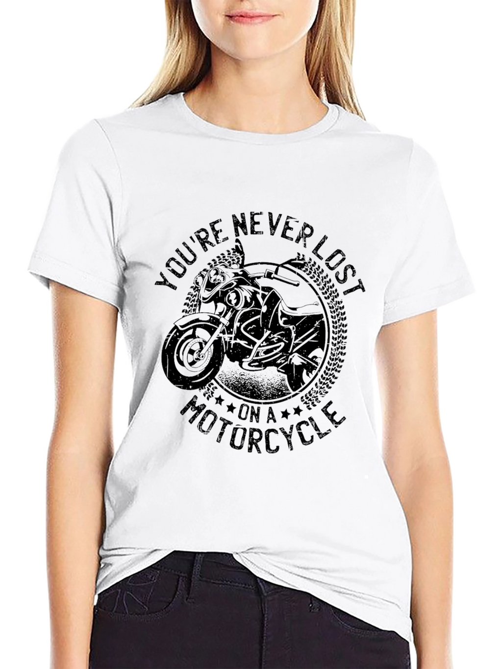 Motorcycle Graphic T-Shirt - Youre Never Lost