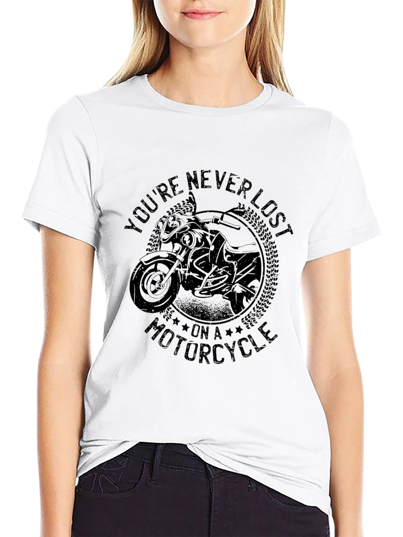 Motorcycle Graphic T-Shirt - Youre Never Lost